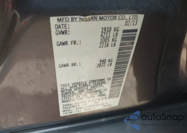 1N4AL3AP8DC227813: 43046767