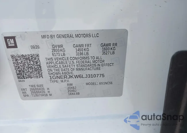 1GNERJKW6LJ310775: 43046011