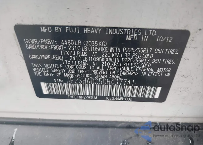 JF2SHADC5DH437741: 43046064