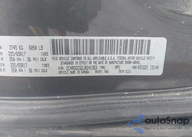 2C4RDGCG2JR241353: 43047260