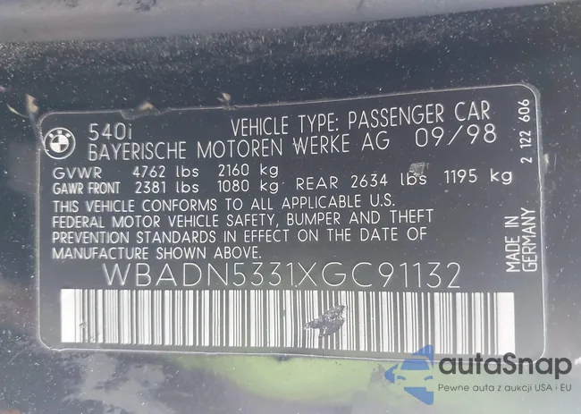 WBADN5331XGC91132: 43047320