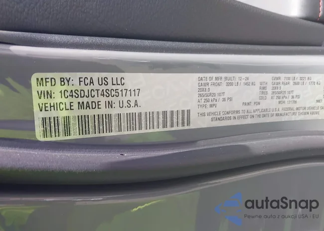 1C4SDJCT4SC517117: 43047327