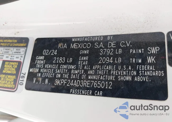 3KPF24AD3RE765012: 43047341