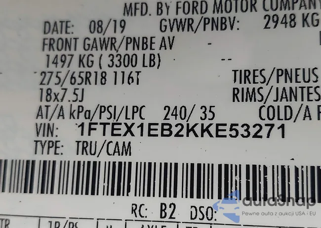 1FTEX1EB2KKE53271: 43047520