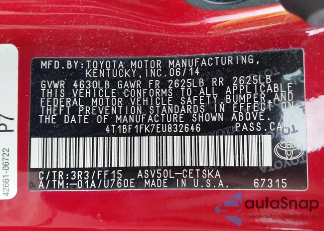 4T1BF1FK7EU832646: 43047548