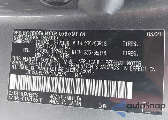 JTJSARBZXM2192833: 43047733