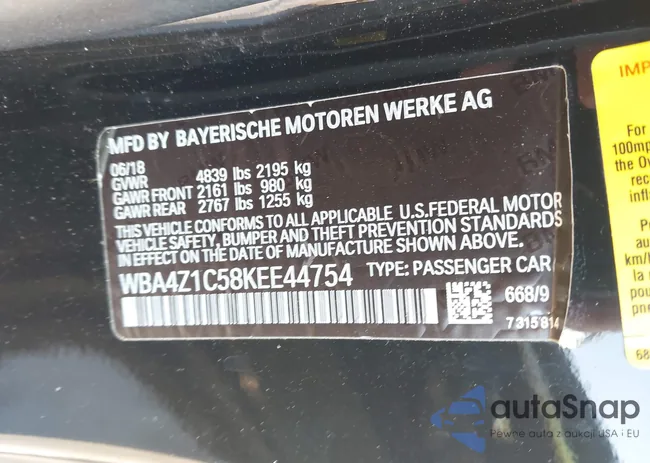 WBA4Z1C58KEE44754: 43047767