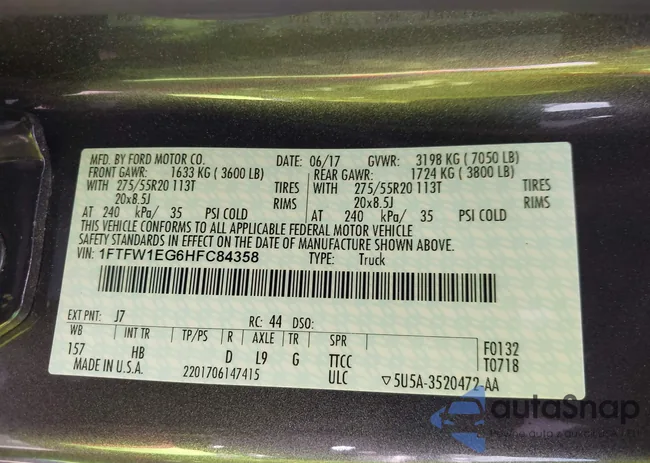 1FTFW1EG6HFC84358: 43047786