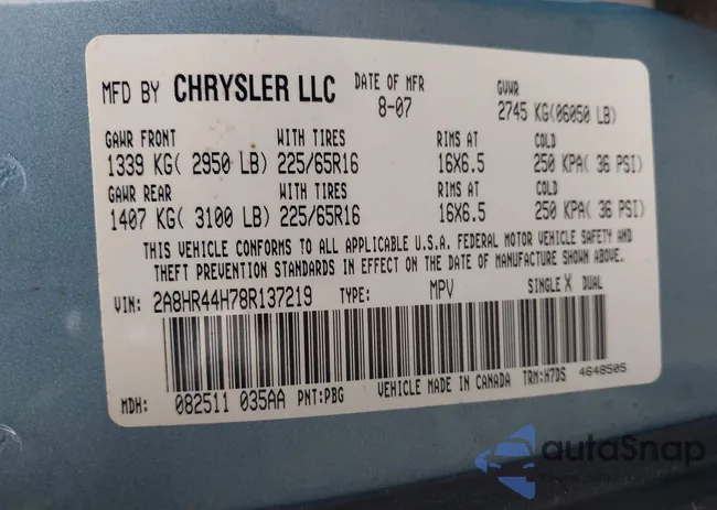 2A8HR44H78R137219: 43046853