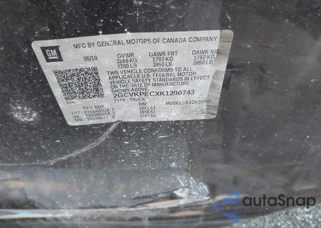 2GCVKPECXK1200743: 43046876