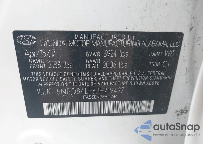 5NPD84LF3JH219427: 43046931