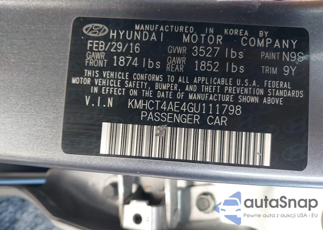 KMHCT4AE4GU111798: 43046954