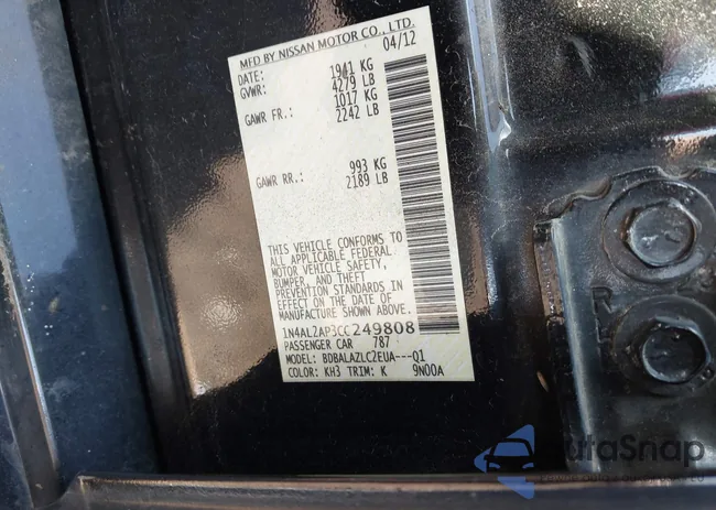 1N4AL2AP3CC249808: 43046978