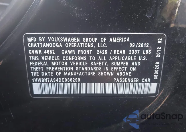 1VWBN7A34DC036299: 43046988