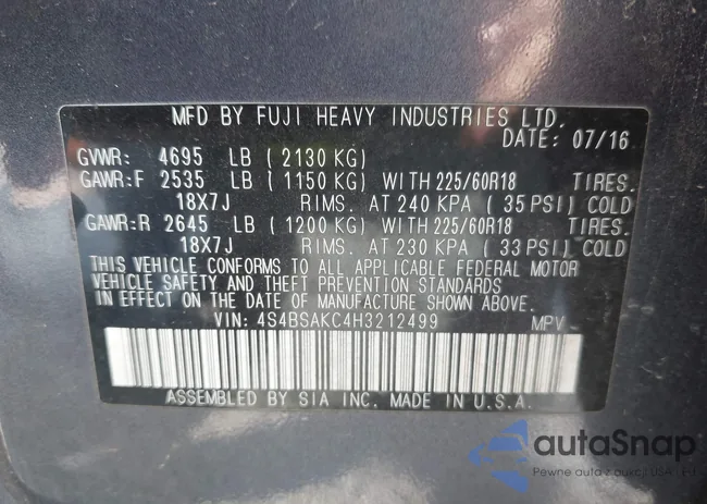 4S4BSAKC4H3212499: 43047003