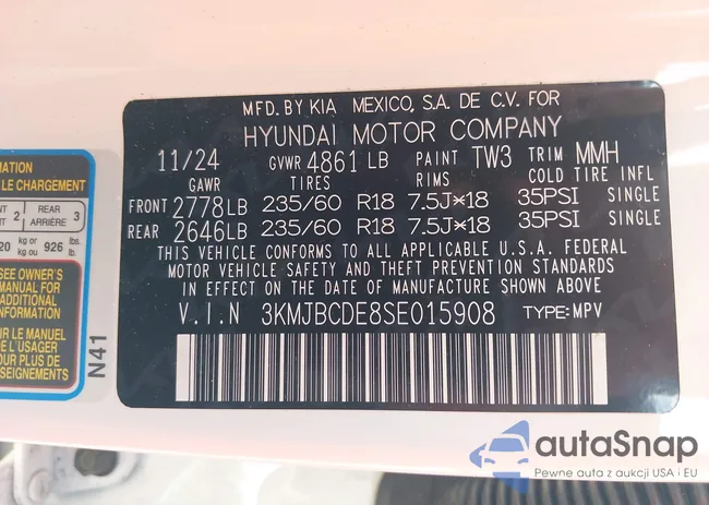 3KMJBCDE8SE015908: 43047114