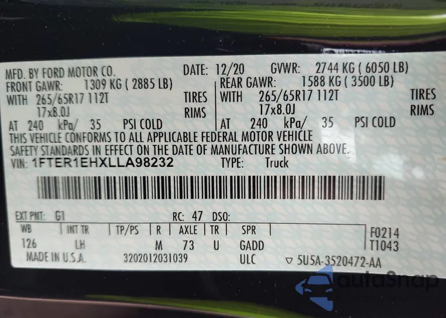 1FTER1EHXLLA98232: 43048468