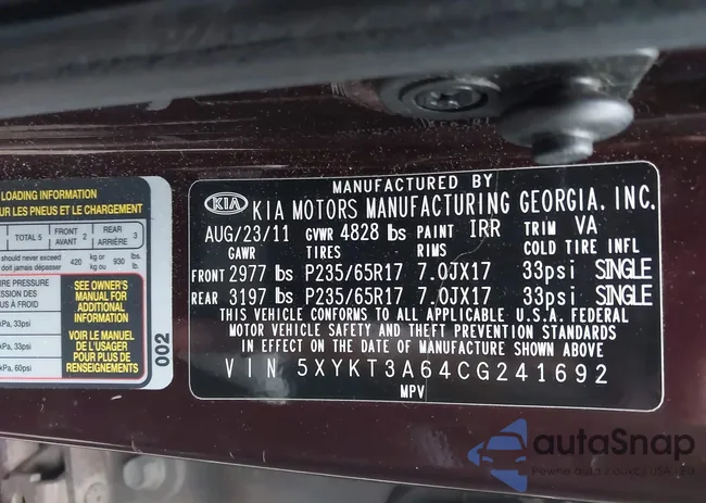 5XYKT3A64CG241692: 43048561