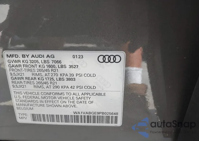 WA1VABGE9PB025648: 43048795