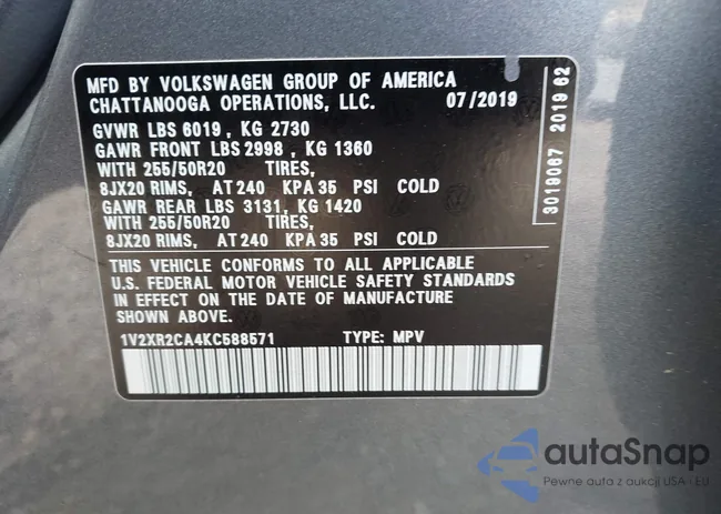 1V2XR2CA4KC588571: 43047956