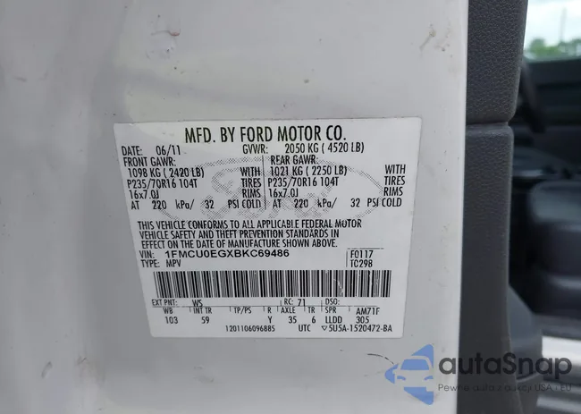 1FMCU0EGXBKC69486: 43048005