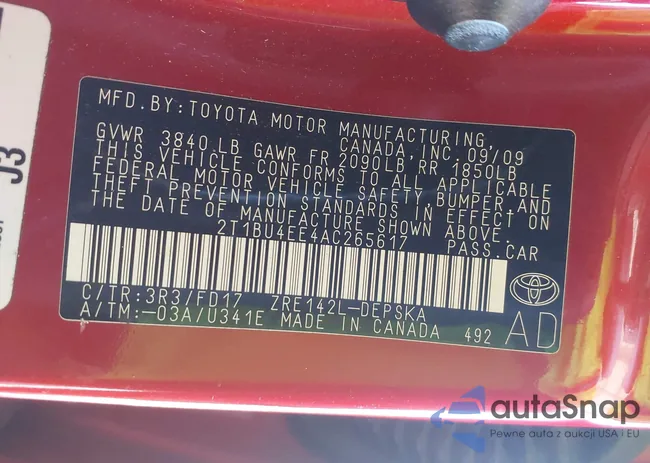 2T1BU4EE4AC265617: 43048035