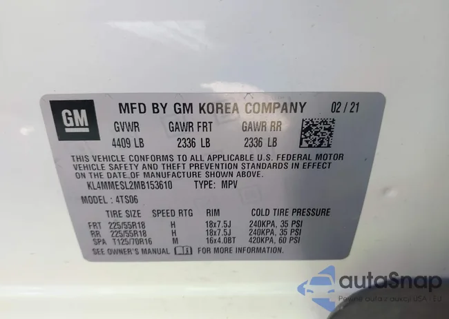 KL4MMESL2MB153610: 43049415