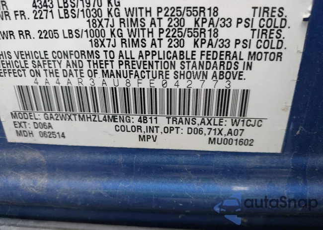 4A4AR3AU8FE042773: 43049431