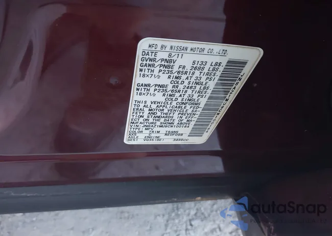 JN8AZ1MU9CW100164: 43049479