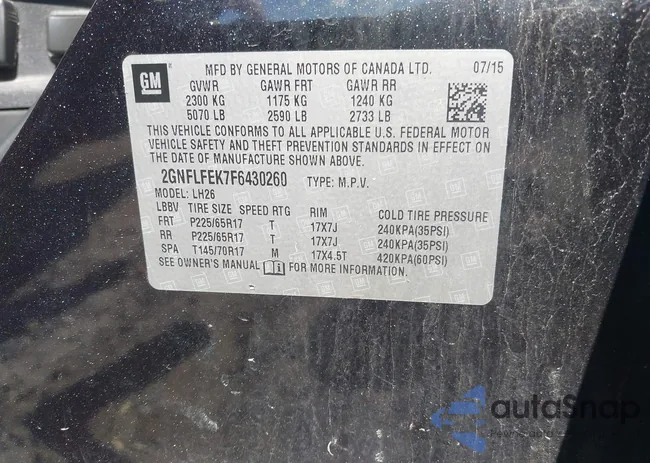 2GNFLFEK7F6430260: 43049512