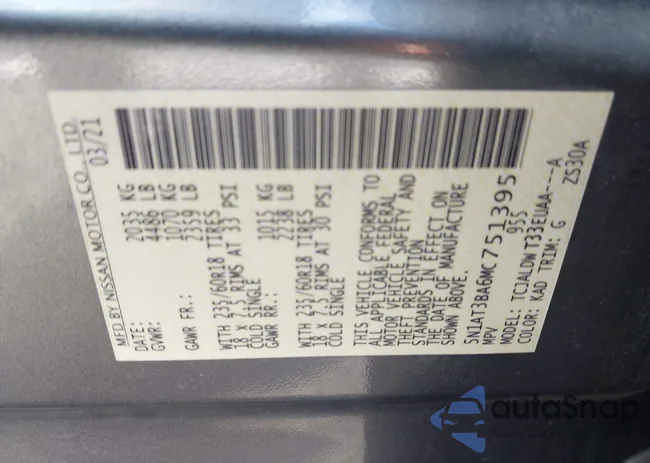 5N1AT3BA6MC751395: 43049677