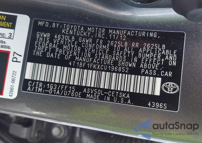 4T1BF1FKXCU196852: 43049810