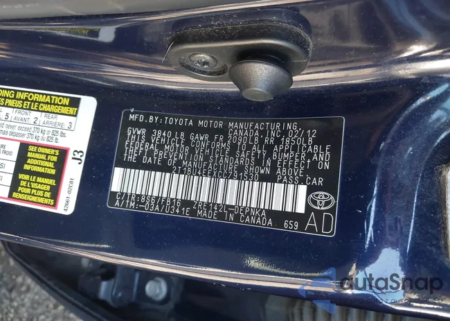 2T1BU4EEXCC791530: 43049833