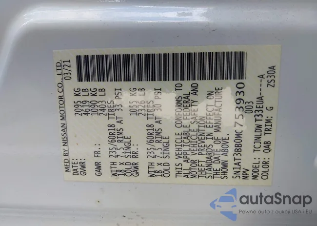 5N1AT3BB0MC753930: 43048934