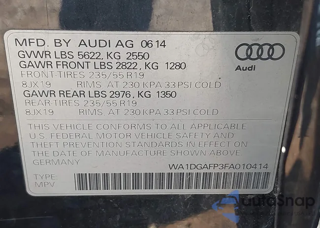 WA1DGAFP3FA010414: 43049035