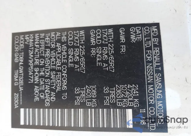 KNMAT2MV1KP514771: 43049050