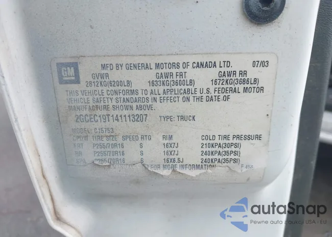 2GCEC19T141113207: 43049140