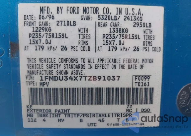 1FMDU34X7TZB91037: 43050351