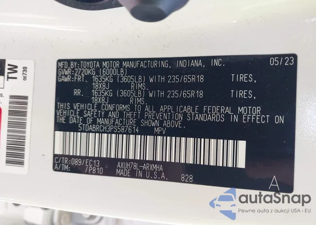 5TDABRCH3PS587614: 43050533