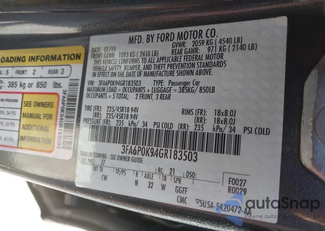 3FA6P0K94GR183503: 43050621