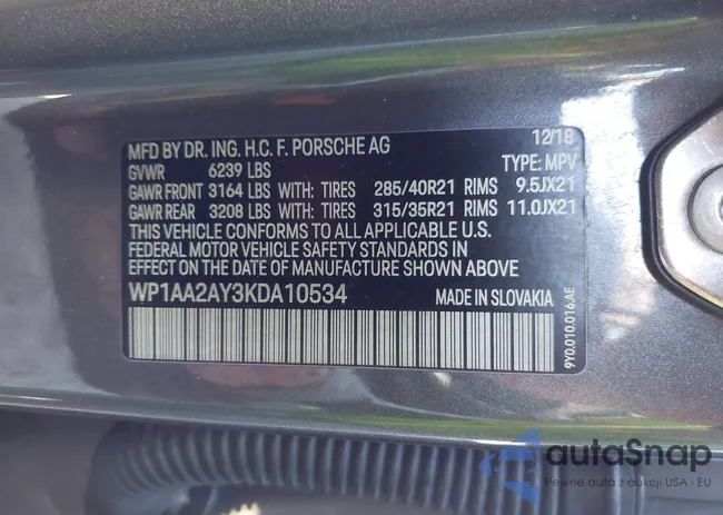 WP1AA2AY3KDA10534: 43050624