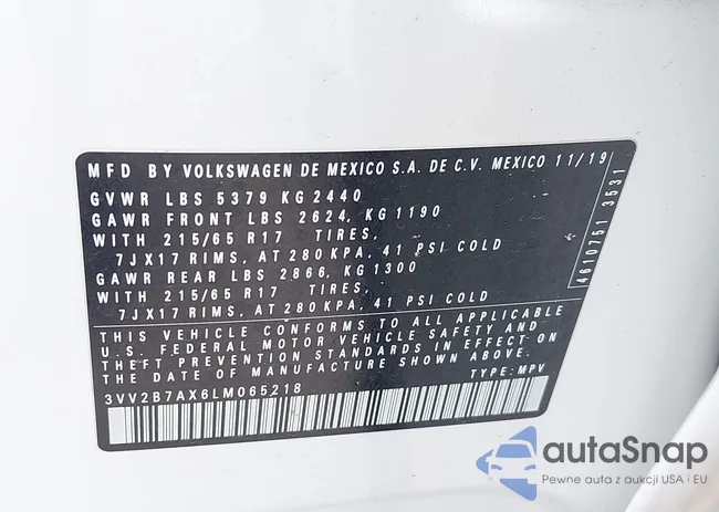 3VV2B7AX6LM065218: 43050737