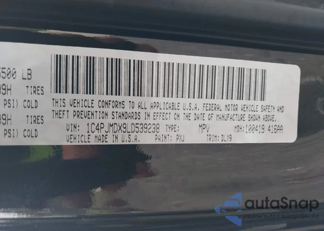 1C4PJMDX9LD539238: 43050755