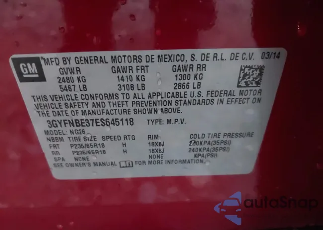 3GYFNBE37ES645118: 43050788