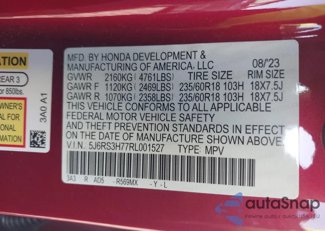 5J6RS3H77RL001527: 43049968