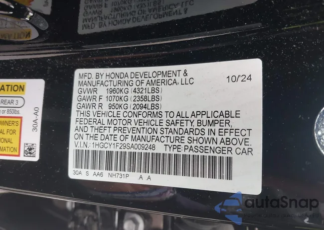 1HGCY1F29SA009248: 43049984