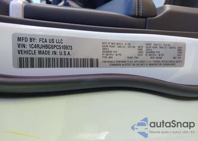 1C4RJHBG6PC510973: 43050130