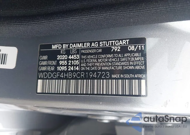 WDDGF4HB9CR194723: 43051395