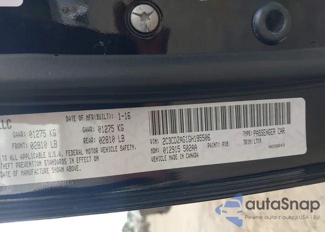 2C3CDZAG1GH195506: 43051567