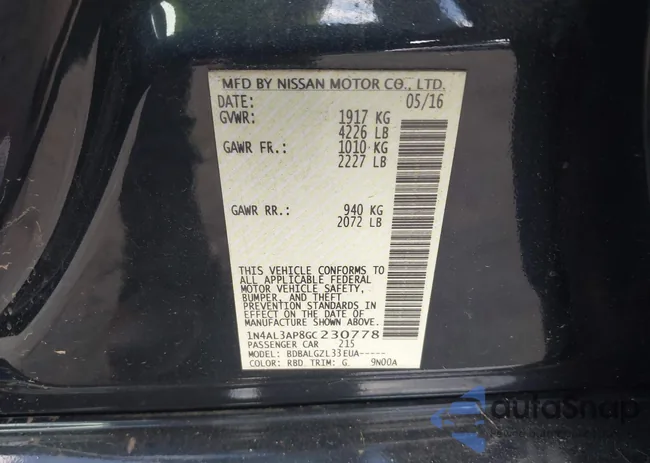 1N4AL3AP8GC230778: 43051632